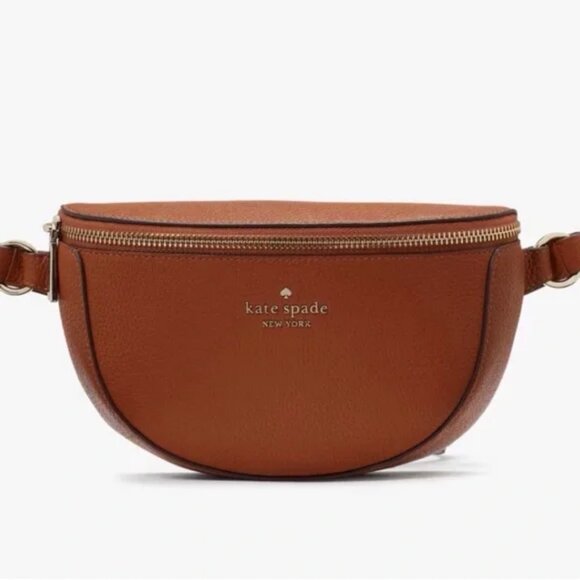 Kate Spade Pebbled Leather Lena Belt Bag Warm Gingerbread KH429 - Picture 1 of 6